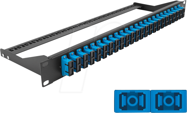 DELOCK 43392 - LWL Patchpanel, 19'', 24-Port, SC Duplex, 1HE, blau