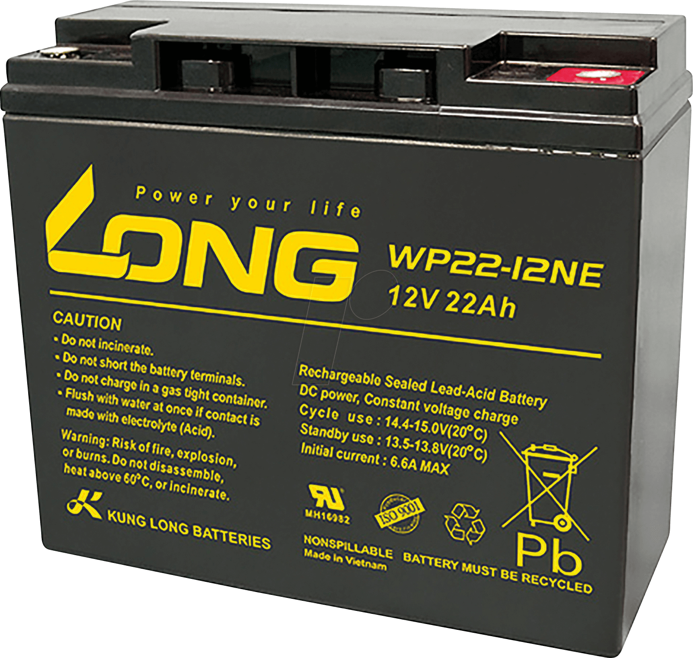 WP 22-12NE - Blei-Vlies-Akku, 12 V, 22 Ah