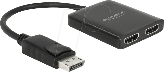 DELOCK 87769 - DisplayPort 1.4 Splitter, 1x DisplayPort > 2x HDMI