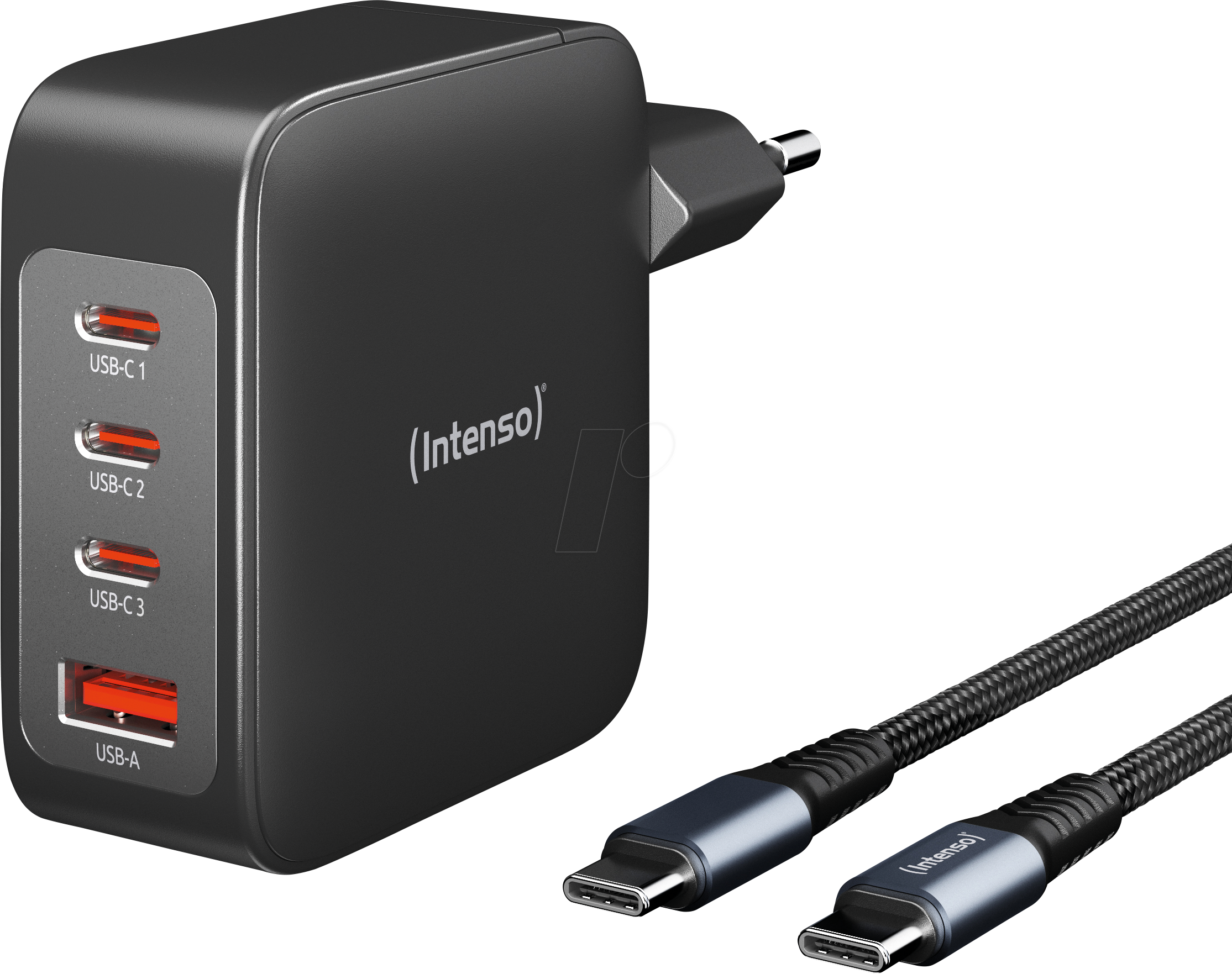 Thumbnail - INTENSO 7814010 - USB-Ladegerät, 140 W, 1x USB-A, 3x USB-C, PD3.1, QC4.0, GaN, sch