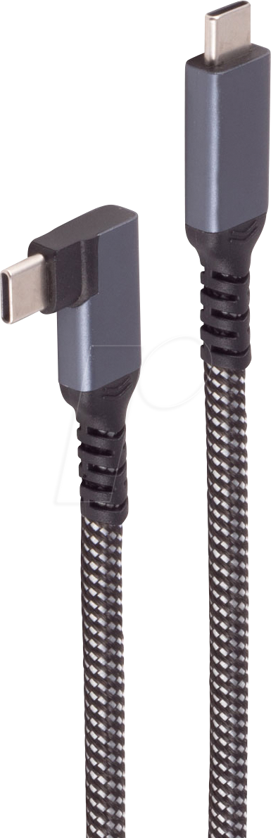 SHVP BS14-75014 - Sync- & Ladekabel, 90° USB-C, 100W, Textil, 1,0 m