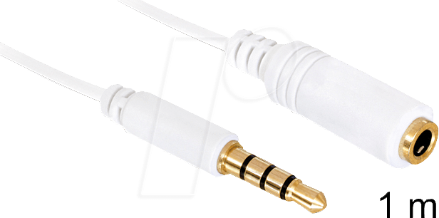 Thumbnail - DELOCK 84480 - Audio Kabel, 3,5 mm Klinkenstecker auf Kupplung, IPhone, 1 m