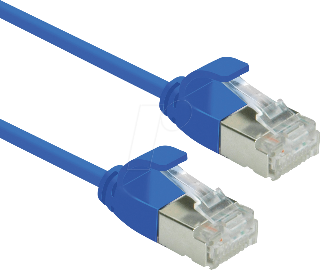 Thumbnail - ROLINE 21443345 - Cat.6a Slim Patchkabel, U/FTP, blau, 2 m