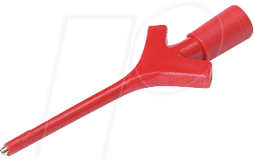 KLEPS 3ST RT - Miniatur-Klemmprüfspitze, 0,64 mm, rot