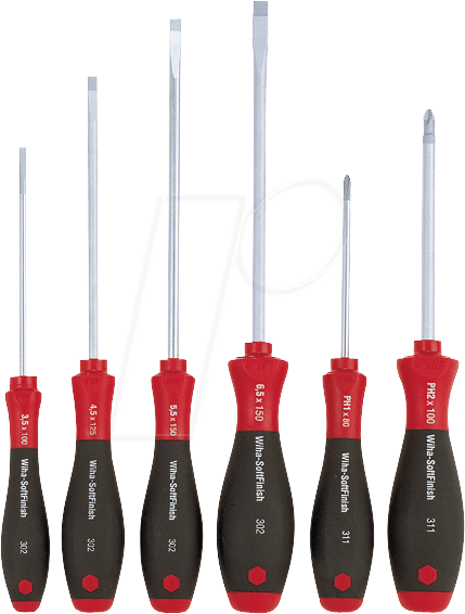 WIHA 302-ZK6SO - Schraubendrehersatz SoftFinish®, Schlitz / Kreuzschlitz (PZ)