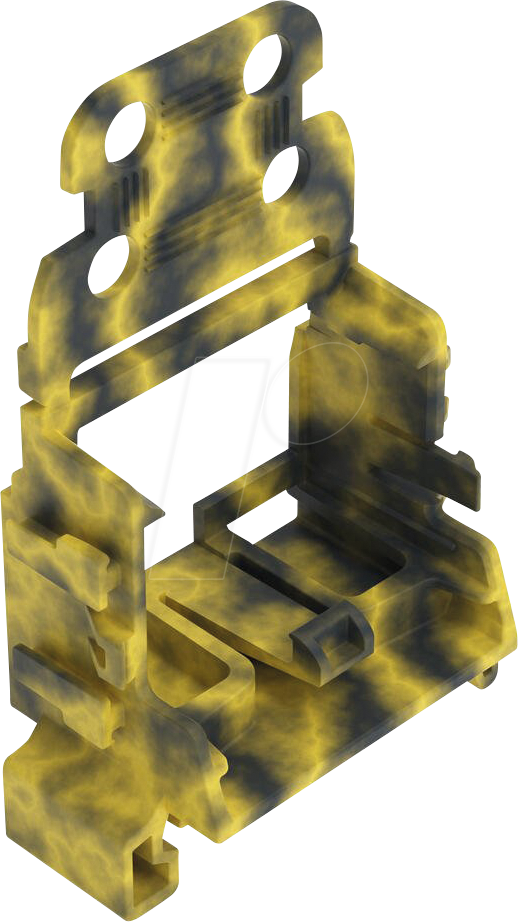 WAGO 221-549-0GG - Befestigungsadapter für Tragschiene, 10-Leiter, grau-gelb