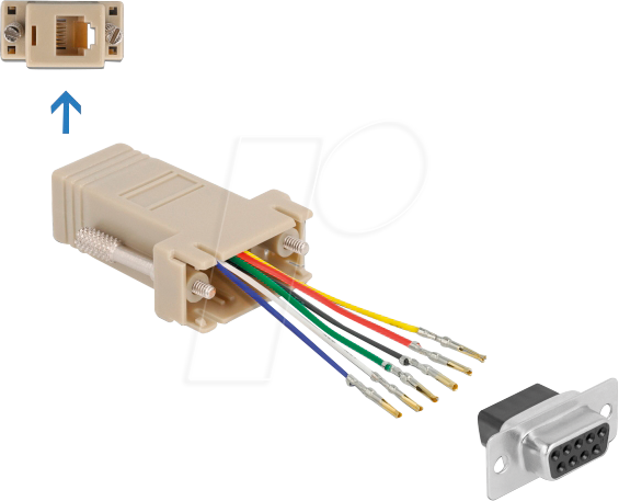 DELOCK 66759 - Adapter D-Sub 9 Pin Bu >RJ12 6P/6C Bu. Montagesatz