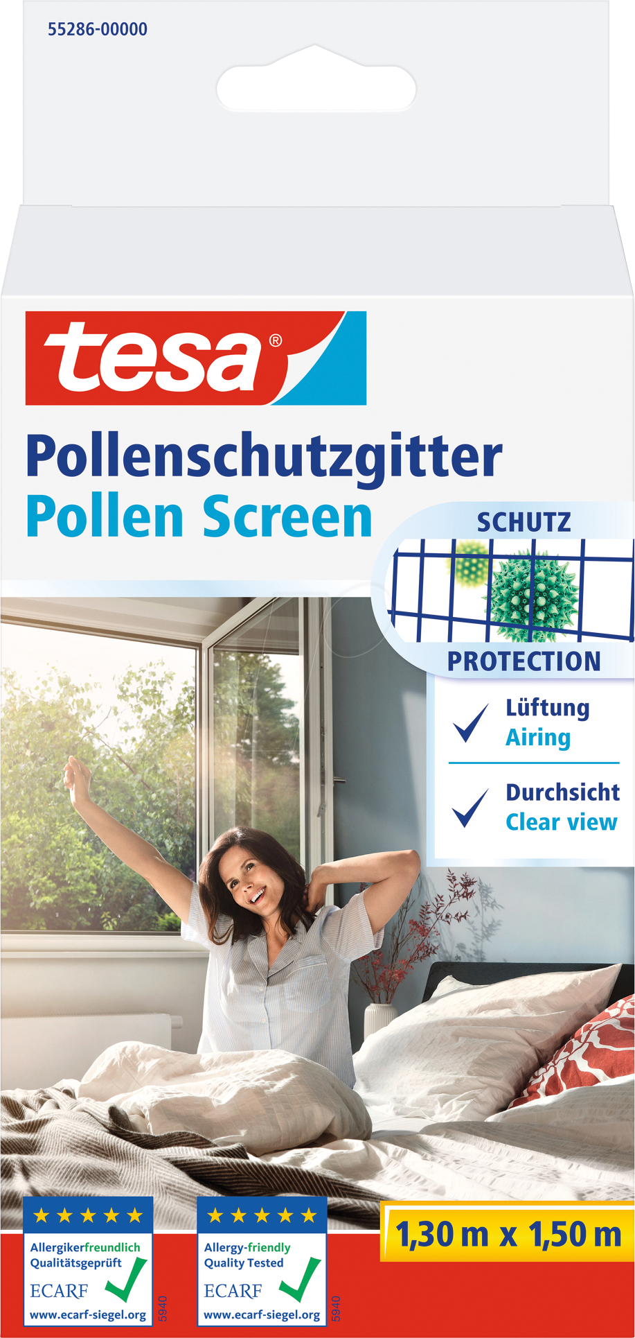 TESA 55286 - tesa® Pollenschutzgitter 1,30m x 1,50m, anthrazit