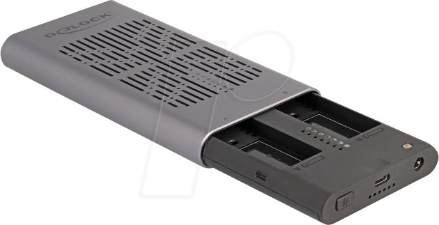 DELOCK 42027 - Externes 2x M.2 NVMe Gehäuse, Klon Funktion, USB 3.2