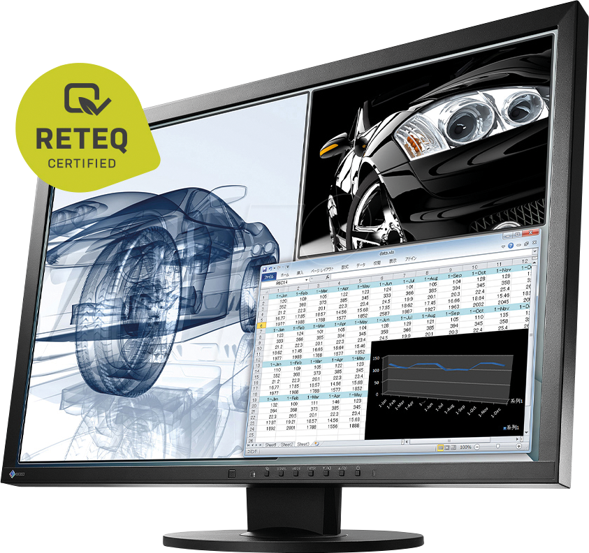 EIZO EV2430-BK-R - 61cm Monitor, USB, Lautsprecher, Pivot, Refubished