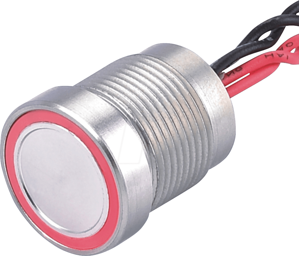 PS 165P - Piezotaster, Ø 18/16 mm, 0,2A-24V AC/DC, Ring rt