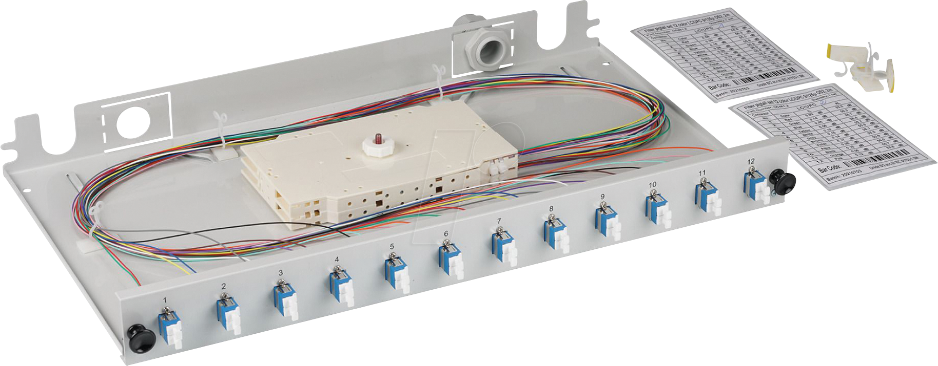 EFB BA71921L24 - Spleißbox, LC, OS2, 24 Pigtail / 12 Kupplung, grau