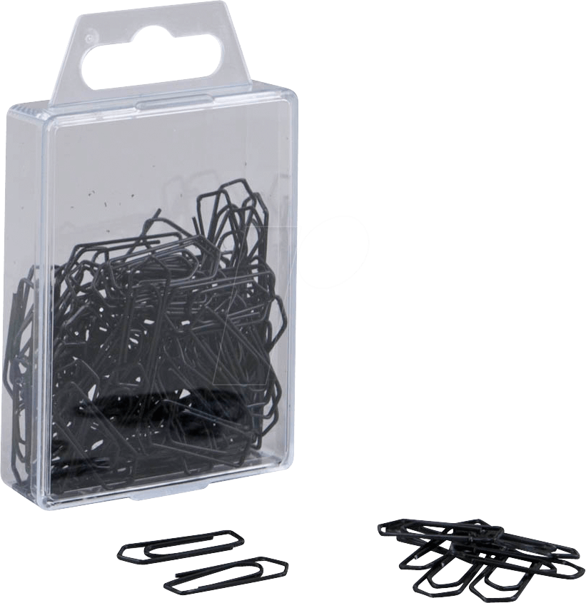 BKL 26LSW - Büroklammern, 26 mm, lackiert, schwarz, 100 Stück