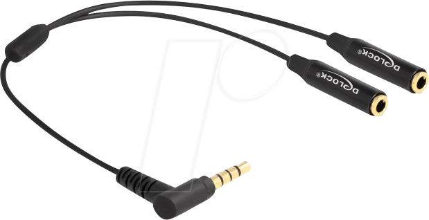 DELOCK 66242 - Audio Kabel, 3,5 mm 4 Pin Klinkenstecker > 2x 4 Pin Buchse, 0,