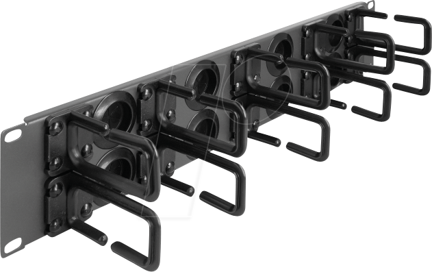 Thumbnail - DELOCK 66746 - 19'' Kabelmanagement Rangierpanel, 10 Bügel, 1 HE, dunkelgrau
