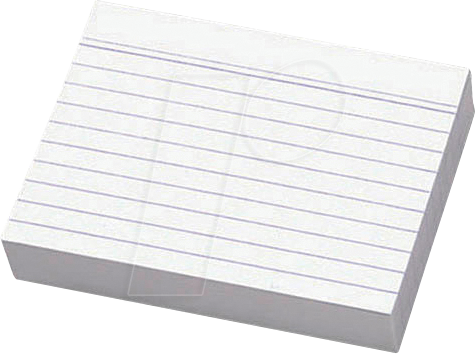 KTK A7LI WS - Karteikarten, DIN A7, liniert, weiß, 100 Stück