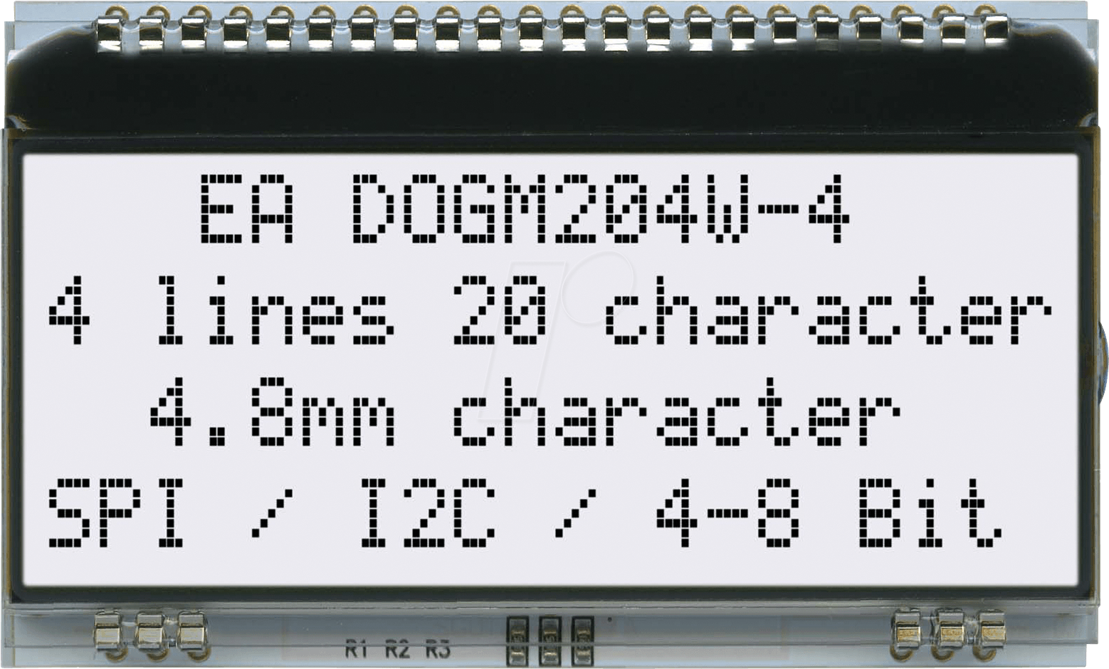 EA DOGM204W-A - LCD-Textmodul, 59 x 21,3 mm, weiß