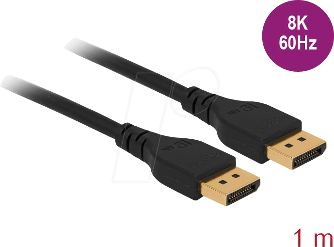 DELOCK 85909 - DisplayPort 1.4 Kabel, St. > St., 8K@60Hz, 1 m