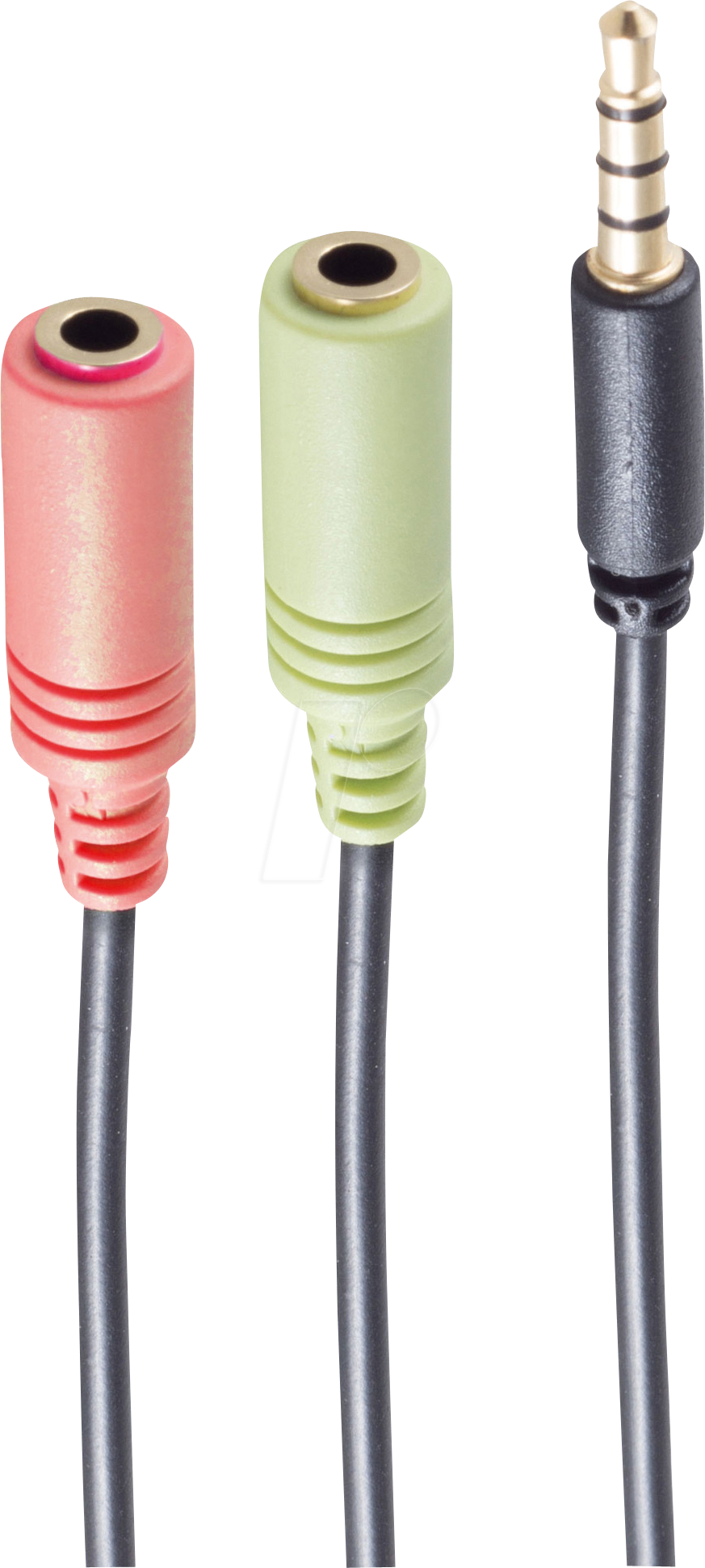 SHVP BS14-05041 - Audio Kabel, 4-pol Klinkenstecker auf 2x 3-pol Buchse 0,15 m