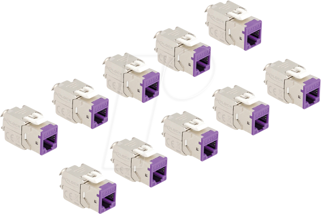 DELOCK 88121 - Keystone Modul RJ45 Buchse zu LSA Cat.6A violett 10 Stück