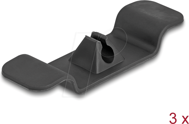 DELOCK 18447 - Kabelhalter, selbstklebend, schwarz, 3er Set