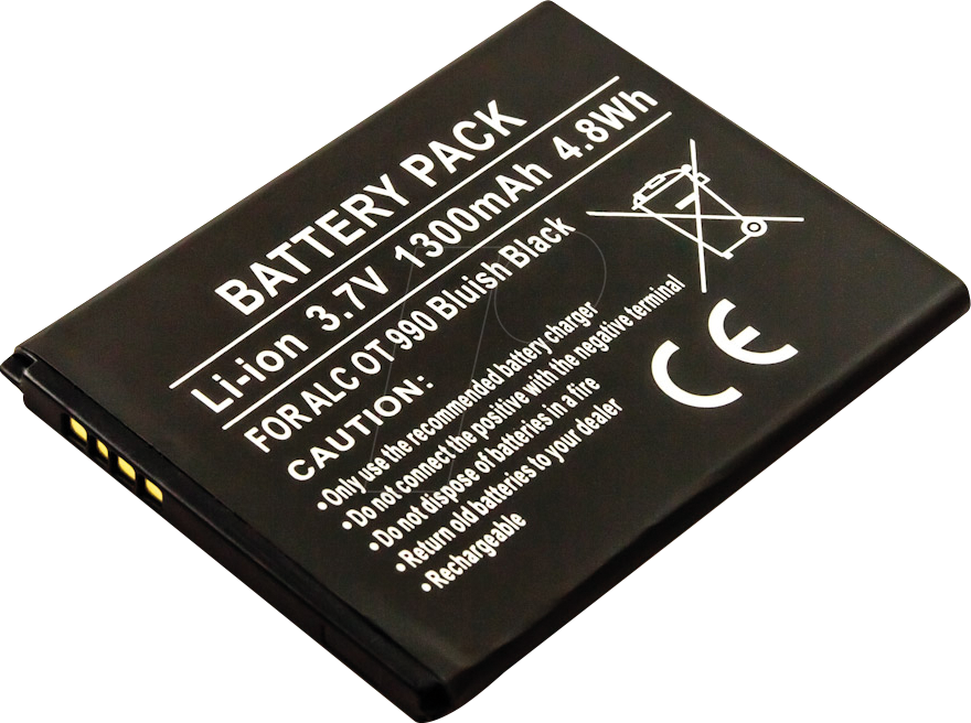 AKKU 10347 - Smartphone-Akku für Alcatel-Geräte, Li-Ion, 1300 mAh