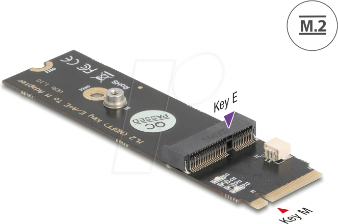 DELOCK 64344 - Konverter M.2 Key M Stecker > M.2 Key E Slot