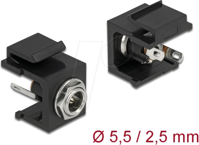 DELOCK 86850 - Keystone Modul DC 5,5 x 2,5 mm Buchse schwarz