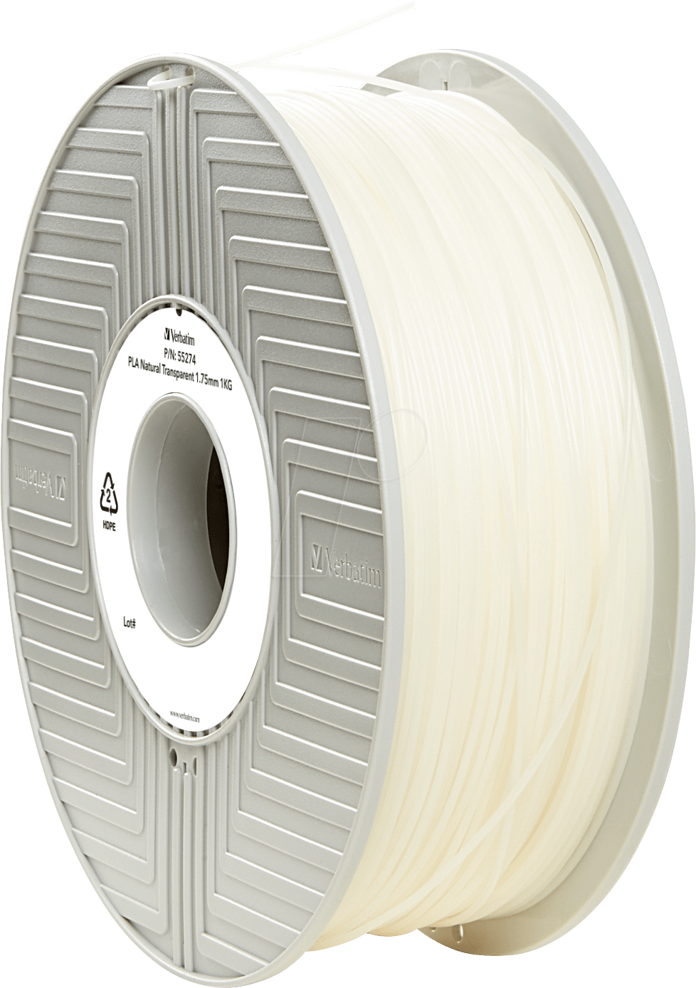VERBATIM 55317 - Filament, PLA, natur transparent, 1,75 mm, 1 kg