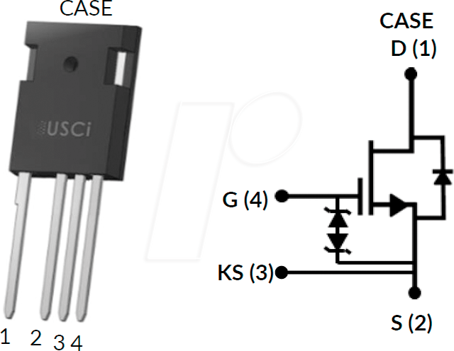 UF3C120150K4S - SiC-Kaskode-FET, 1200V 18,4A Rdson 0,15R TO-247-4L