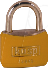 KASP K12440YELD - Messingschloss, gelb ummantelt