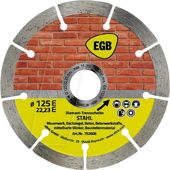 EGB 752605 - Diamant-Trennscheibe 125 mm ''Stahl''