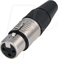 REAN RC3F - XLR Kabelbuchse 3-polig, vernickeltes Gehäuse