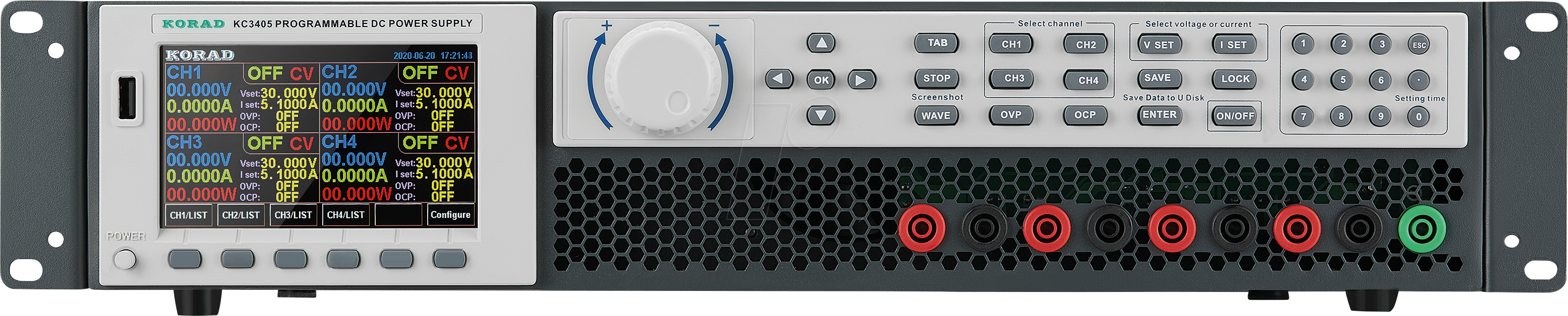 KC3405 - Labornetzgerät, 19'' Rack, 0 - 30 V, 0 - 5 A, 600 W