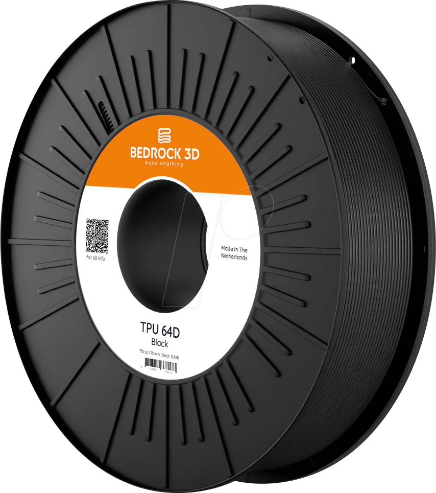 BEDROCK 3D 26478 - Filament, TPU 64D, schwarz, 2,85 mm, 750 g