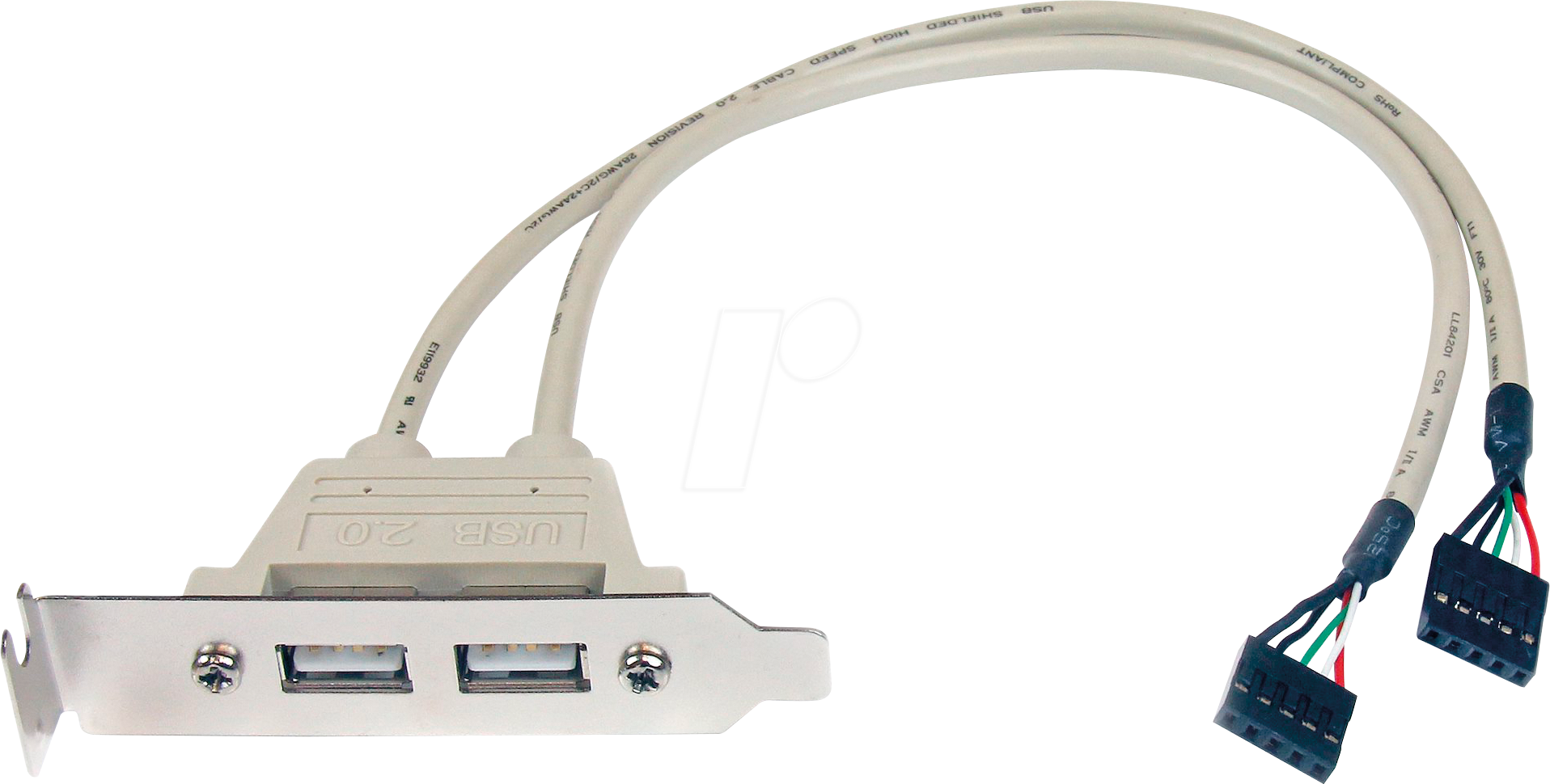 ST USBPLATELP - Slotblech 2x USB-A Port, Low Profile