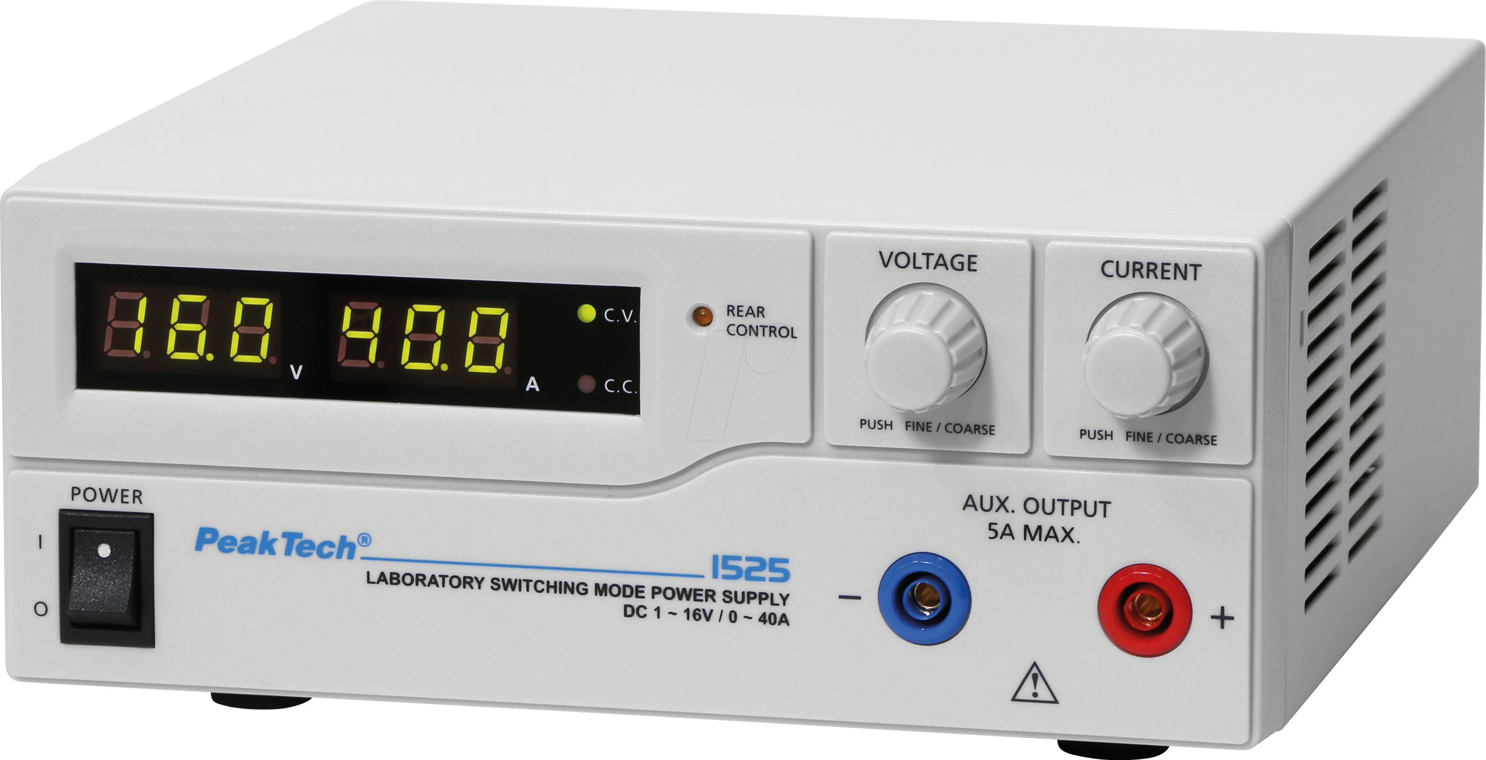 PEAKTECH 1525 - Labornetzgerät, 1 - 16 V, 0 - 40 A, stabilisiert