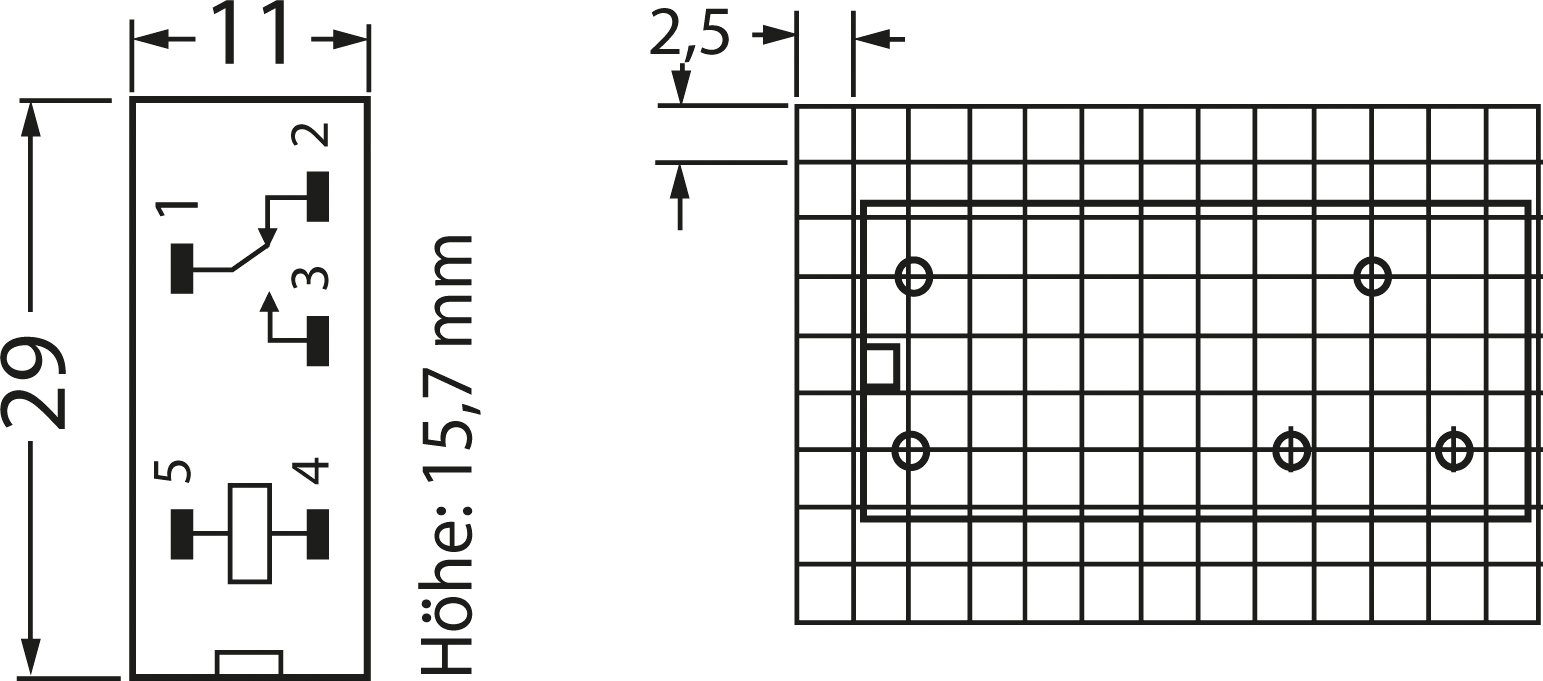 FIN 40.31.6 12V - Bistabiles Steckrelais, 12V, 1 Wechsler, 10A