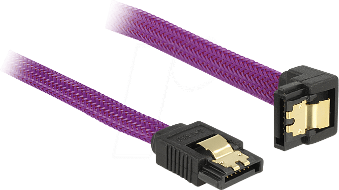 DELOCK 83695 - Kabel SATA 6Gb/s 30cm violett un/ge Metall