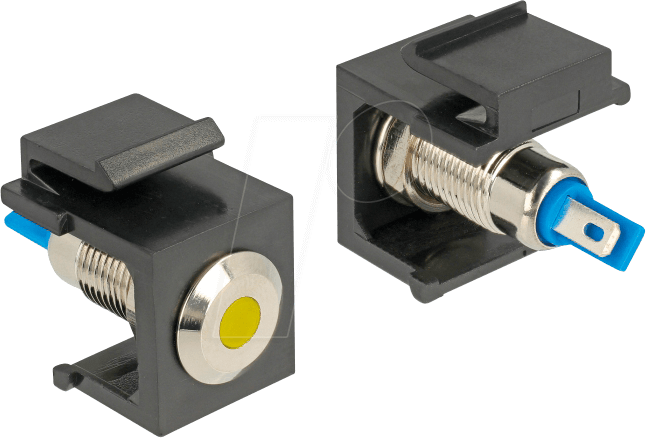 DELOCK 86462 - Keystone LED flach gelb 6 V, schwarz