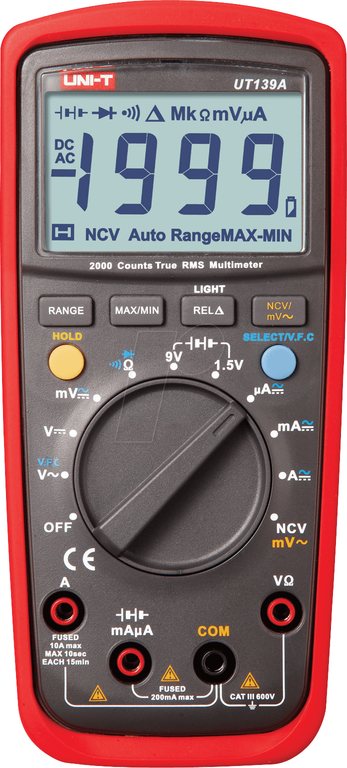 UT 139A - Multimeter, digital, 2000 Counts, TRMS