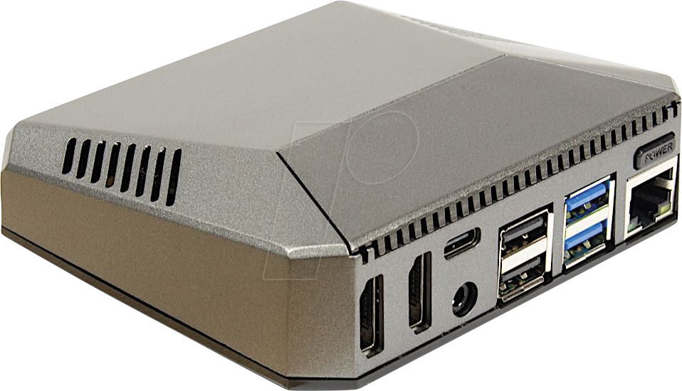 RPIC ODS-727 GR - Gehäuse für Raspberry Pi 4, ODS-727, Aluminium, grau