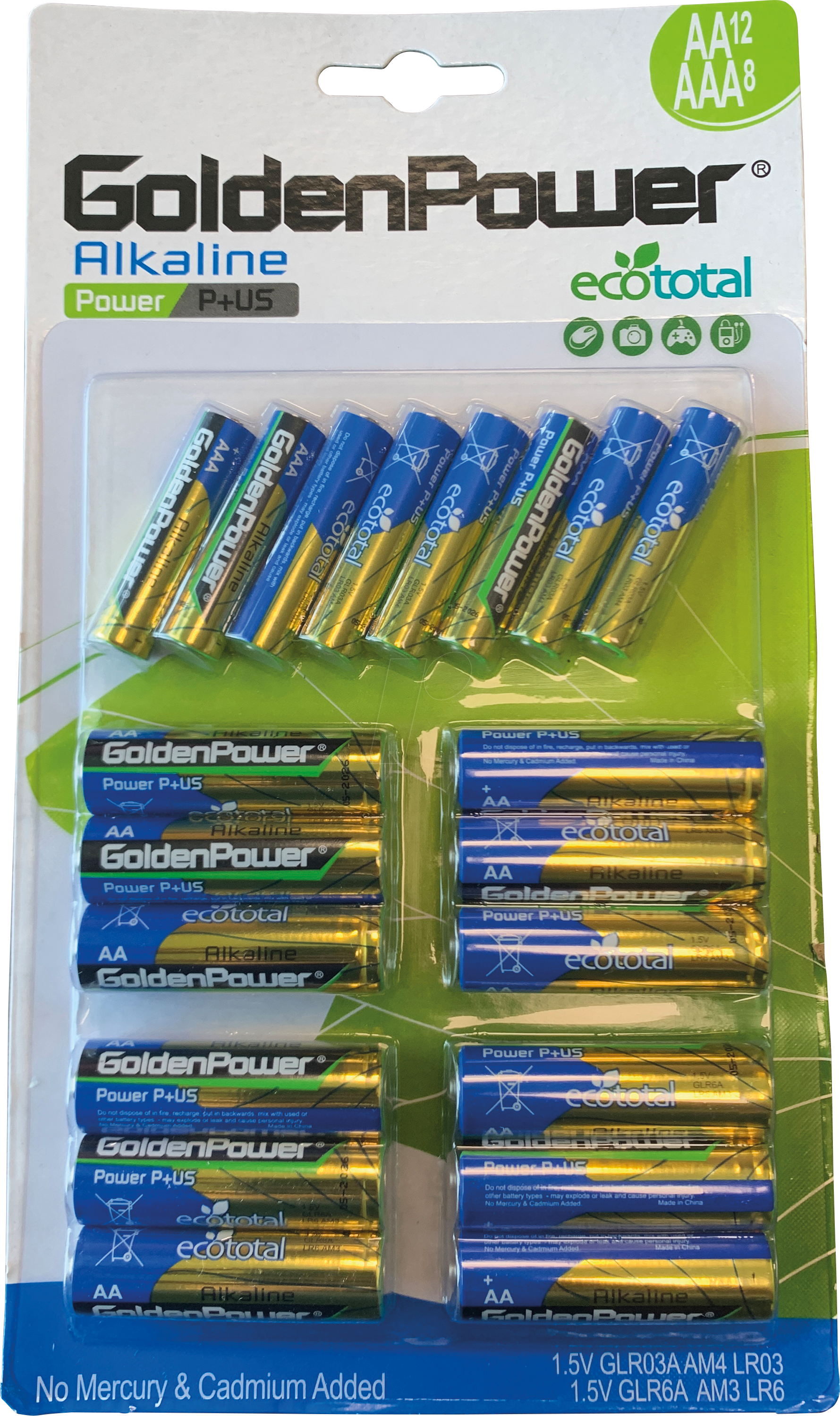 GPOWER AL 12+8 - Alkaline Batterie, 12+8, Micro/ Mignon