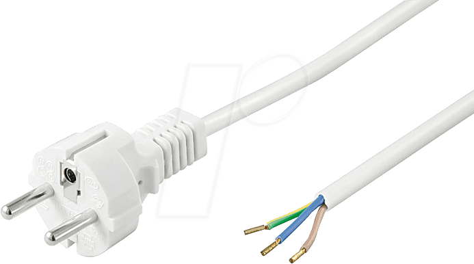 NKS 150 WS GG - Netzkabel, Schutzkontaktstecker, ger, 1,5 m, ws, offenes Ende