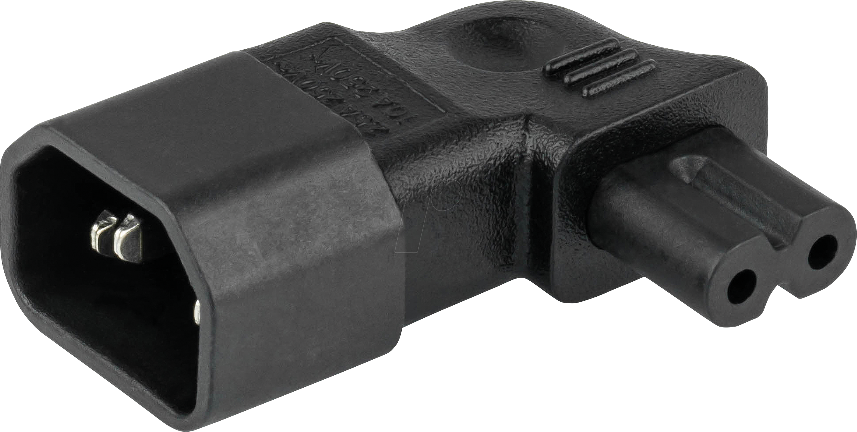 KM SKA-1471S - Netzadapter, Stecker C14 auf Buchse C7, abgewinkelt, schwarz