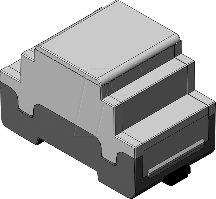 APRA DB3 GUS - Leergehäuse, geschlossen, 53,5 x 58 x 90 mm, 3 TE