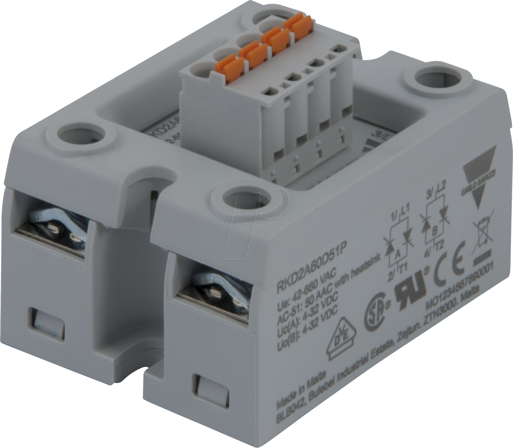 RKD2A60D50P - Halbleiterrelais RKD, duale Steuerung , 2-pol, 50A, 42 - 660 V A