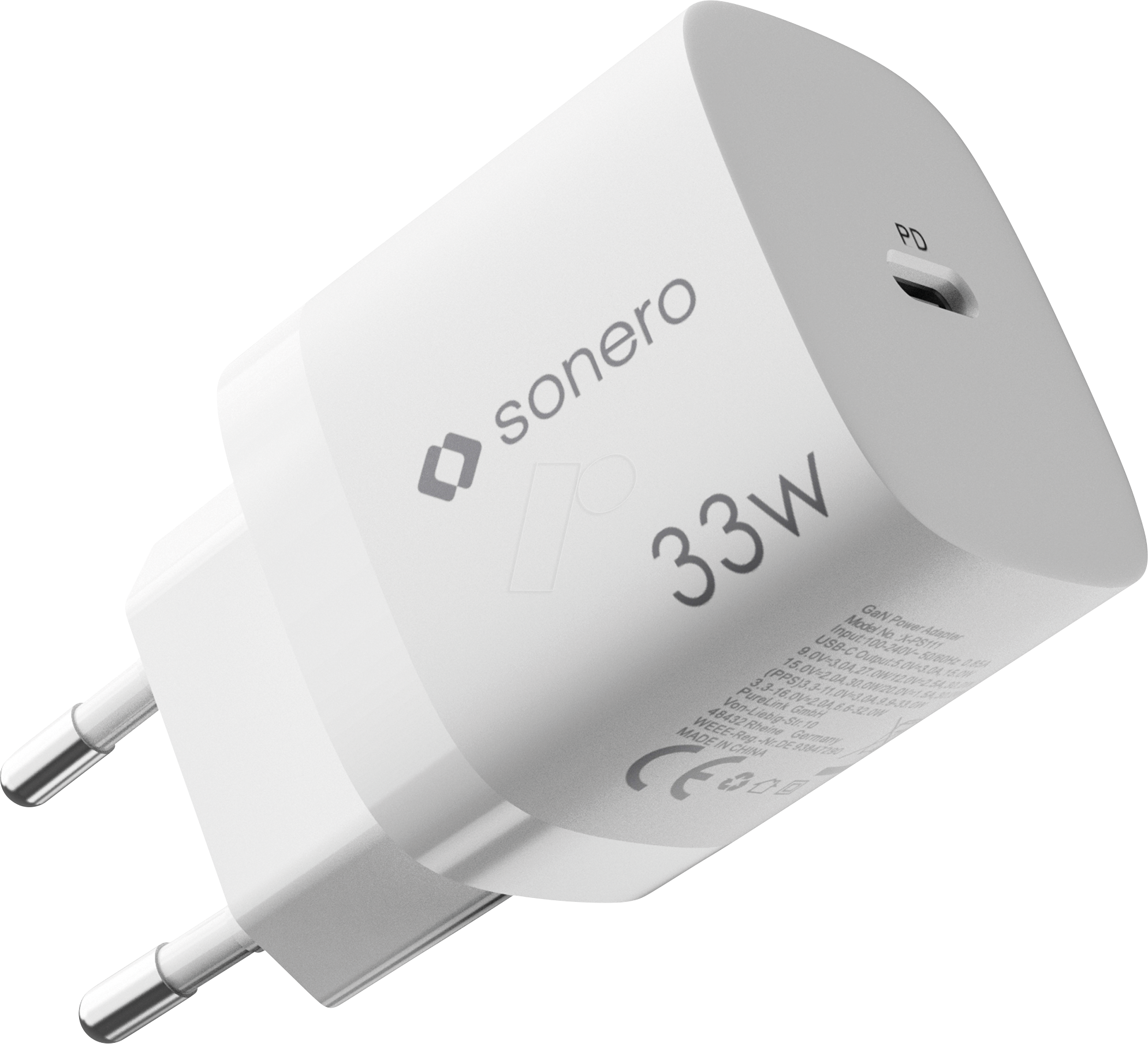 SON X-PS111 - USB-Ladegerät, 33 W, GaN, PD, 1x USB-C, weiß