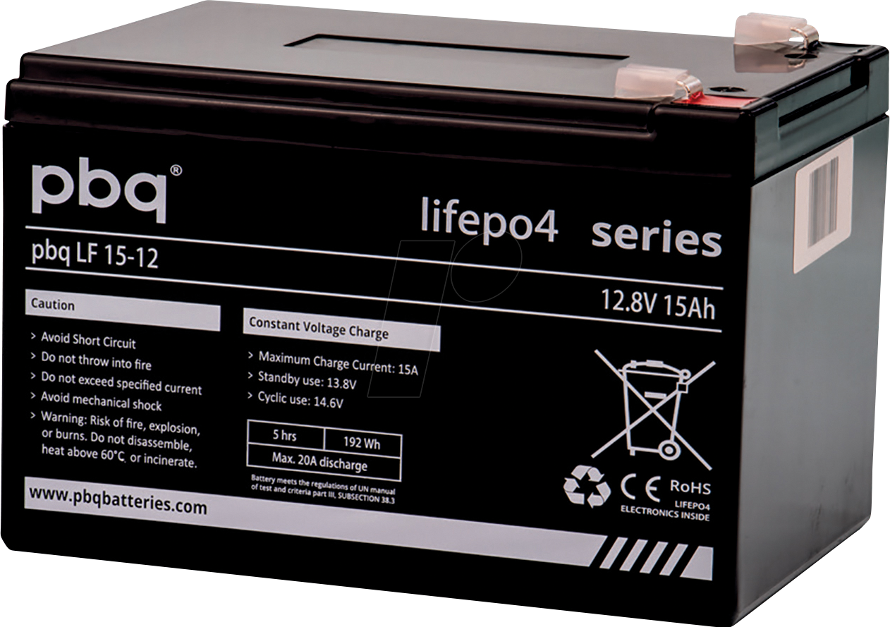 PBQ LF15-12 - Lithium-Akku, LiFePO4, 12,8 V, 15 Ah