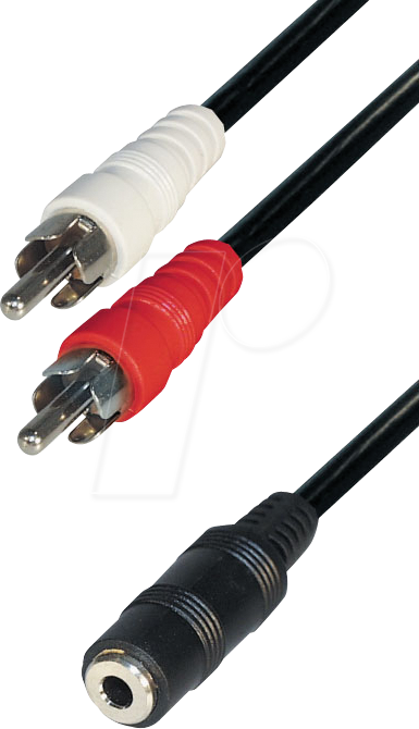 MATR A38-0,2 - 2x Cinch Stecker zu 3,5 mm Stereo Klinken Buchse, 0,2 m